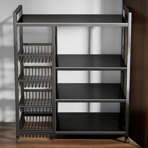 Multi Tiered Kitchen Storage <b>Rack</b> With Wheels For Microwave Oven And Utensils Home Use Standing Type Portable <b>Shelf</b> - Product Image 2