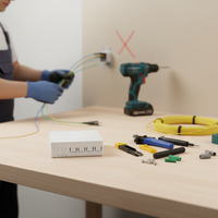 Placa de Conexión de Fibra Óptica FP-4A - Caja Terminal FTTH Simplex SC de Montaje en Pared para Interiores para Conexiones de Red
