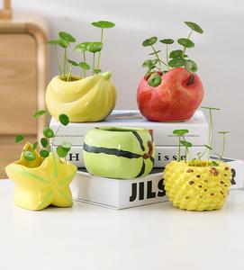 Maceta <span class=keywords><strong>de</strong></span> cerámica en forma <span class=keywords><strong>de</strong></span> fruta, sandía, manzana, plátano, fruta <span class=keywords><strong>de</strong></span> estrella, Durian, macetas suculentas, maceta <span class=keywords><strong>de</strong></span> cerámica para el jardín del hogar - Product Image 1