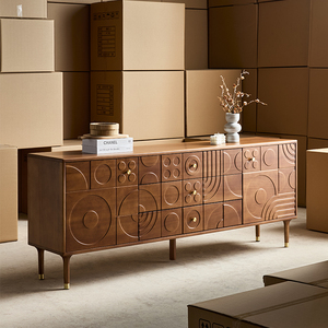 Retro Solid Wood Large Capacity Eco-Friendly <b>Storage</b> <b>Drawers</b> Style Cabinet <b>for</b> Living Room Furniture HY201 Home Living Room Cabi - Product Image 1