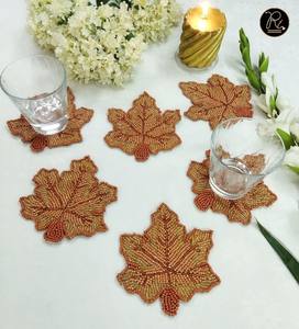 Posavasos de cuentas hechos a mano de primera calidad para mesa de comedor, elegante decoración del hogar, protección de mesa para tazas, vasos, bebidas y uso diario - Product Image 2