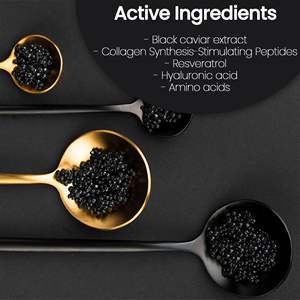 Etiqueta privada 30ML <span class=keywords><strong>Re</strong></span>-texturiza Reparaciones Levanta y Plumps con ácido hialurónico Reparación avanzada Suero de caviar negro para toda la piel - Product Image 3