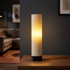 Lámpara de Mesa LED Inalámbrica, Pantalla Acrílica Plegada Beige, Luz Blanca Cálida Suave de 2700K, Recargable por USB Tipo-C, Luz Ambiental Portátil - Product Image 3