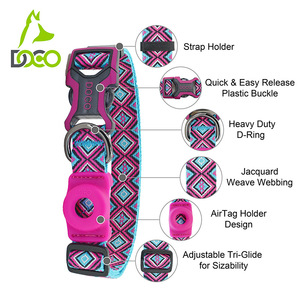 Nuevo <span class=keywords><strong>Collar</strong></span> para Perro con Funda de Silicona para Apple Airtag, Antipérdida, con Posicionamiento, de Nailon Puro, Estilo Instagram, con Diseño de Rayas - Product Image 5