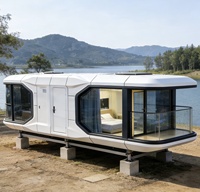 Maison conteneur capsule spatiale moderne, design mobile intelligent et détachable, personnalisable, anti-humidité, respirante, modulaire, pour hôtel de voyage extérieur