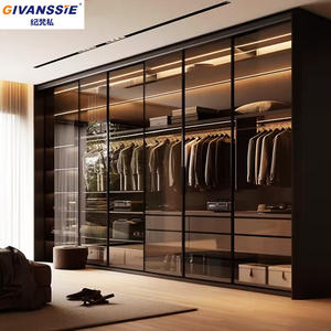 Armario Modular <span class=keywords><strong>Extensible</strong></span> de Madera de Alta Gama para Dormitorio de Apartamento, con Puerta de Melamina para Vestir - Product Image 3