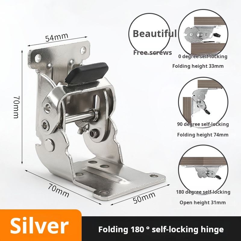 0° -90° -180° บานพับพับ สีเงิน