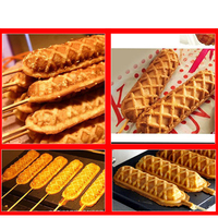 Machine croustillante de maïs électrique commerciale à six grilles, bâton de hot-dog au fromage, fabricant de saucisses à muffins français, collation entrepreneuriale