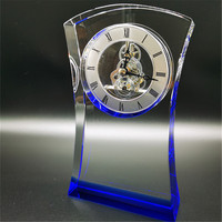 Professionnel personnalisé mariage 3d Laser bureau Transparent K9 horloge en cristal Souvenir