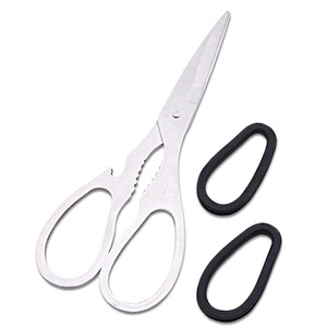 Stainless Steel <b>Kitchen</b> <b>Scissors</b> Straight Head Black Handle Home Use Food Cutting Shears Heavy Duty - Product Image 1