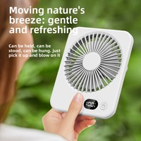 Ventilateur de bureau électrique ultra-mince portable et portable longue durée et silencieux avec grand vent pour voiture en plein air, hôtel et camping-car
