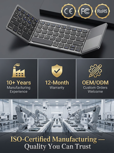 Clavier Bluetooth rechargeable, mini clavier sans fil pliable arabe avec pavé tactile pour ordinateur portable, tablette, téléphone - Product Image 6