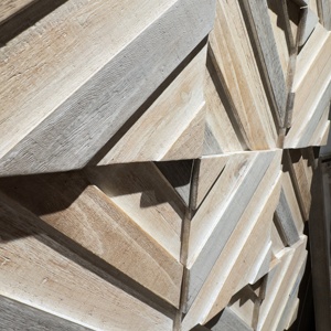 All'ingrosso rustico geometrico Splicing in legno forma <span class=keywords><strong>rettangolare</strong></span> oggetto colorato casa <span class=keywords><strong>soggiorno</strong></span> in legno arte decorazione appesa a parete - Product Image 4