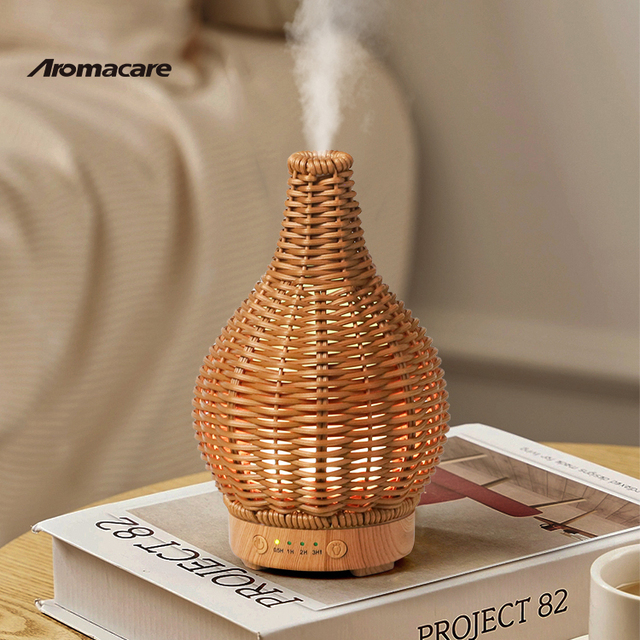 Aromacare 100Ml Aromatherapy Ultrasonic Air Rattan Humidifier Aroma Essential Oil Diffuser