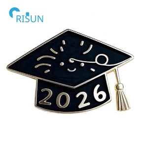 Cadeaux de remise de diplôme pour étudiants, chapeau d'enterrement de vie de jeune fille, Badges de revers en émail, broches, épingles de remise de diplôme personnalisées en émail - Product Image 3