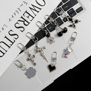 Y2K Metal Keychain <b>Charms</b> Mix Styles Gothic Hollow Cross <b>Butterfly</b> Heart Pendant Keyring Bag Accessories Wholesale Custom Logo - Product Image 3