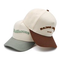 Gorras de Béisbol Deportivas Formales de 5 Paneles, Bordadas, de Dos Tonos, 100% Algodón Beige, Personalizadas, de Alta Calidad y Venta Caliente para Hombre