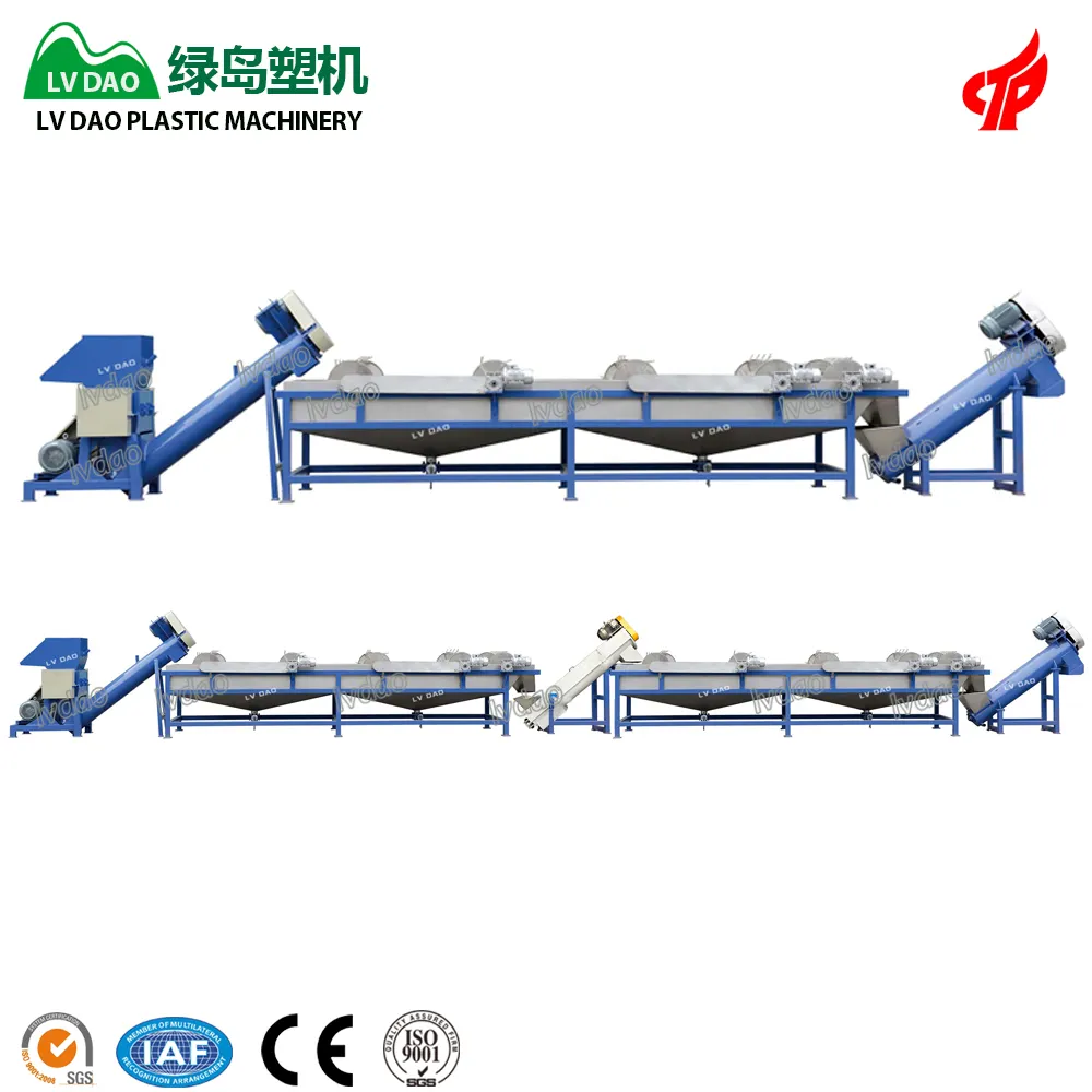 Fábrica de China Lvdao, alta eficiencia, reciclaje de residuos, trituradora de película PP PE y línea de lavado