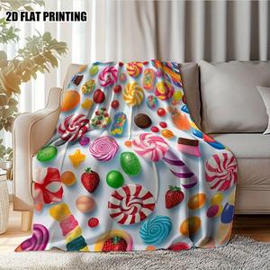 Christmas Christmas Tree Santa Flannel <b>Blanket</b> Throw <b>Blanket</b> Nap <b>Blanket</b> Party Decor Xmas Gift Machine Washable Fade Resistant - Product Image 6