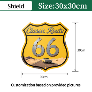 Targa <span class=keywords><strong>Vintage</strong></span> in Metallo con Stampa UV Personalizzata a Colori, Tema <span class=keywords><strong>Garage</strong></span>, 30.5x30cm, con Route 66 per <span class=keywords><strong>Garage</strong></span> Esterni e Fattorie - Product Image 2