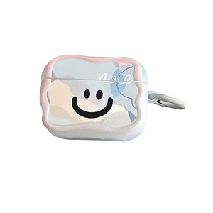 Pour AirPods 1/2/3/Pro Smiley Face Case Wavy Edge Design Coque de protection souple antichoc - Product Image 5
