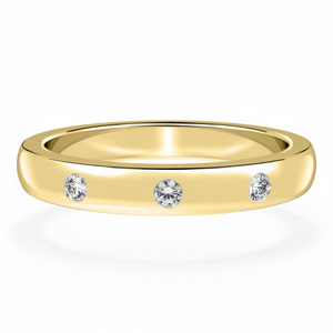 14Kt Sólido Oro Amarillo Real 0.10Ct Diamante Natural Anillo Tachonado Lujo - Product Image 2