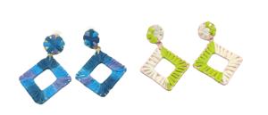 Pendientes de aro de joyería bohemios personalizados para niños, tela de rafia de 18 quilates, chapado en oro satinado, colgante largo, regalo de aniversario de la India - Product Image 3