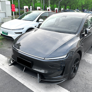 Amp-Z Tesla Model Y Front Bumper Lip 2024 Refresh Matte Black Carbon Fiber Texture Splitter Car Body Kit - Product Image 3