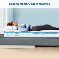Matelas Huaju 4FT, petit double, 8 pouces, mousse à mémoire de forme, ignifuge, hypoallergénique, fermeté moyenne, respirant, pour chambre et école