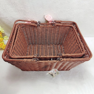 Oval Wicker Fruit <b>Basket</b> 10-20L Handheld Storage For Picnic Vegetable Shopping - Product Image 2