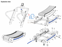 YG FITNESS Équipement de fitness professionnel pour salle de sport, tapis de course incurvé manuel auto-alimenté non motorisé, tapis de course incurvé commercial