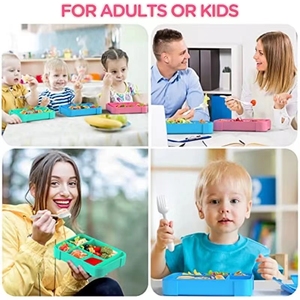 Children's and Students' Lunch Boxes Sealed in Compartments Fruit Salad Boxes Work <strong>Microwave</strong> Heating Bento Boxes - Product Image 5