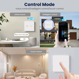 Cnskou thời trang mới 1-Gang cảm ứng Wifi ánh sáng Tường chuyển đổi kính cường lực Bảng điều chỉnh hệ thống nhà thông minh EU/UK không thấm nước PC cuộc sống thông minh - Product Image 3