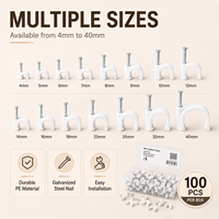 Attaches-câbles en acier plats et circulaires, tailles assorties 6mm 8mm, clips de fixation en plastique pour fil, pour la maison et le bureau, directement de l'usine
