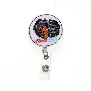 รอบ Badge Reel สี<span class=keywords><strong>ดำ</strong></span>น่ารัก Magical Lady Girl ผู้หญิงพ<span class=keywords><strong>ย</strong></span>าบาลพยาบาลพยาบาล Live Save คน Retractable Reel Felt ผู้ถือป้าย - Product Image 5