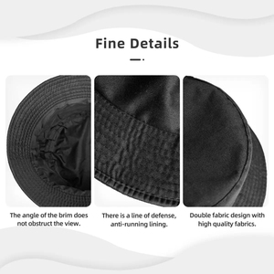 Chapeau Bob de Pêche <span class=keywords><strong>en</strong></span> Coton Pur Lavé, Couleur Unie, Nœuds Cartoon, Protection Solaire DIY, Logo Personnalisé avec Cordon Anti-Vent - Product Image 2