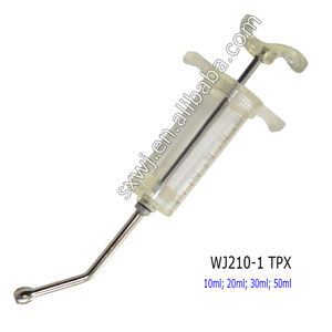 WANJIA豚羊ヤギ牛用動物口腔カヌラステンレス鋼湾曲したドレンチング獣医用注射器 - Product Image 6