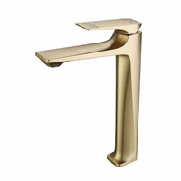 Robinet de lavabo en alliage de cuivre pour salle de bain, vente en gros transfrontalière, robinet anti-éclaboussures pour lavabo, eau froide et chaude