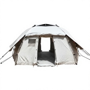 Tente familiale géodésique en aluminium bleue, très vendue, pour 5 personnes, double couche, quatre saisons, résistante à l'eau, installation facile, pour situations d'urgence et de catastrophe - Product Image 1