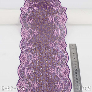 Bicolore 18CM Rose Bleu Violet Spandex Élastique Dentelle Garniture Fantaisie Fleur Maille Dentelle <span class=keywords><strong>Tissu</strong></span> Stretch Dentelle pour Femmes Robe Lingerie Soutien-Gorge - Product Image 3