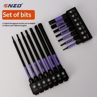 Set Obeng Impak Shank Hex Ekstensi, Obeng Listrik dengan Bit Phillips Torx Magnetik Tinggi dan Terkeras, 7/10 Buah, Ukuran 50mm/100mm