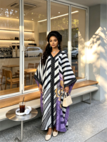 Robe décontractée ample pour femme, style africain, nouvelle collection 2026, tendance, à rayures colorées, élégante et à la mode, vente en gros pour boutiques