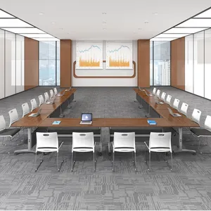Modern Office Furniture Meeting Room Wooden Laminated Large U Shaped Training Conference Meeting Table