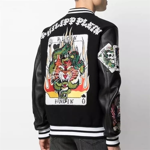 Veste universitaire en chenille Veste de baseball avec lettres brodées Veste pour homme en <span class=keywords><strong>cuir</strong></span> <span class=keywords><strong>aviateur</strong></span> Letterman personnalisée - Product Image 6