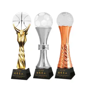 定制水晶奖杯篮球足球羽毛球学生运动会金属奖杯创意体育比赛奖牌