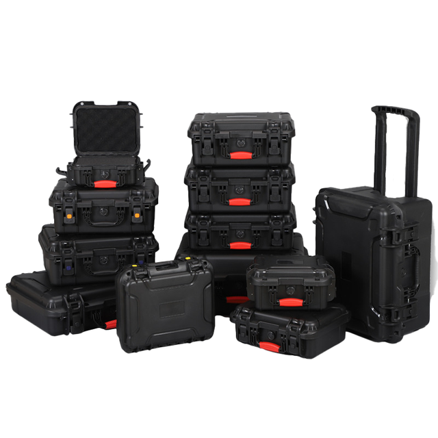 Plastic Hard Case with Custom Trolly Plastic Carrying Case Shockproof Waterproof Tool Cases Lightweight Small Suitcase