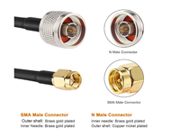 Câble coaxial Hengxiang HX00684-15 à faible perte, 10 m, LMR240, ligne d'extension, alimentation RF, transmission de signal, 5,0 mm, câbles de communication