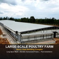 Bâtiment économique moderne pour chèvres et poulets, structure en acier, abri préfabriqué, atelier agricole, entrepôt