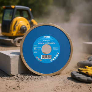 Disco de sierra de diamante industrial Fervi de 115 mm y 5 mm de grosor con borde de carburo continuo, modelo D045/180 para corte de hormigón y piedra - Product Image 3
