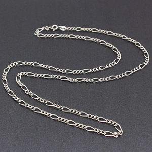 Chaîne Figaro en argent Sterling 925 blanc plaqué or collier <span class=keywords><strong>belle</strong></span>-mère coréenne modè<span class=keywords><strong>le</strong></span> de <span class=keywords><strong>Couple</strong></span> à <span class=keywords><strong>la</strong></span> mode vente directe d'usine - Product Image 6